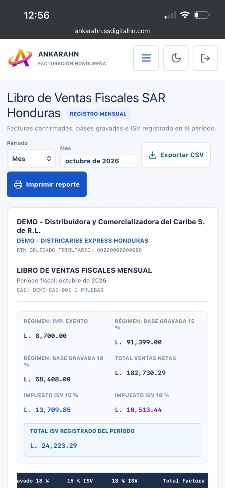 Libro de ventas SAR en celular